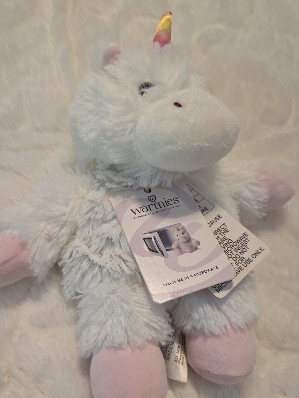 Warmies Plush White & Pink Unicorn Microwaveable Heat Pack
